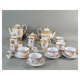 Vintage porcelain gilt hand painted tea set pieces