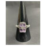 Vintage sterling silver and amethyst ring