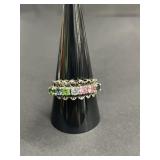Sterling silver ring auth multicolor CZ