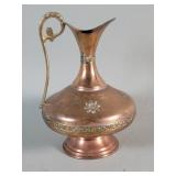 Vintage brass and copper ewer pitcher