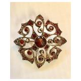 Antique Bohemian garnet brooch
