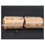 40 Franklin silver half dollar coins