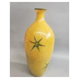 Hand painted Joan Miro style reverse glass vase