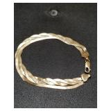14k gold Italian herringbone braided bracelet