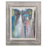 Signed Expressionist style oil on canvas painting