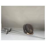Pair of fencing swords with mask