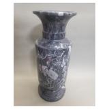 Asian style etched marble vase