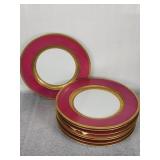 Vintage pink and gold Bavarian dinner plates