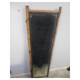 Vintage freestanding bamboo floor mirror