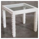Serge Roche-style end table with glass top