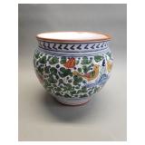 Hand painted Italian ceramic planter