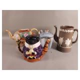Group of vintage teapots, and ceramic jug