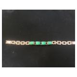Sterling silver and malachite bracelet