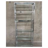 Mid century modern chrome etagere with glass