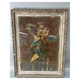 Vintage painting on fabric