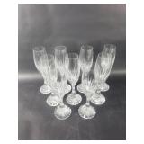 9 Baccarat crystal flute glasses