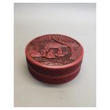 Vintage Chinese carved cinnabar cover box