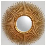 Contemporary metal sunburst wall mirror with
