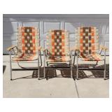 Vintage aluminum woven webbing outdoor chairs