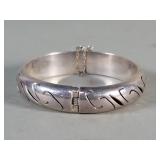 Sterling silver (Mexico) bangle hinged bracelet