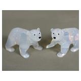 Pair of Swarovski crystal white opal bear