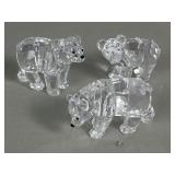 3 Swavorski crystal bear figurines