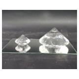 2 Swavorski crystal diamond cut paperweightï¿½s