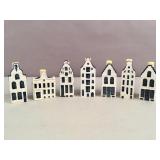 7 traditional blue & white Delft miniature