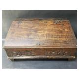 Antique curved oak desk box