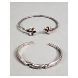 Pair of sterling silver cuff bracelets