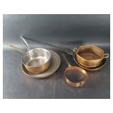Steel and aluminum copper coated frying pans etc