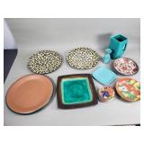 Group of porcelain, ceramic, plates and pitcher