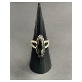 Sterling silver and hematite ring