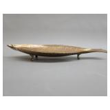 Vintage brass fish form footed trinket dish