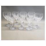 Eight Baccarat wine glasses