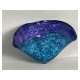 Vintage signed Dave Smith art glass bowl