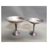 Pair of Preismer weighted sterling silver compotes