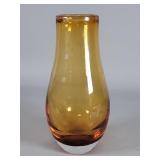 Vintage hand blown amber glass vase