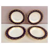 Four 19th c. English formal soup bowls