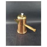 Vintage copper and brass coffee pot