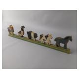Hand-Carved Wooden Farm Animal Figurines