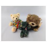 Three Plush Teddy Bears