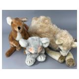 Plush Animals Kangaroo, Mouse & Camel