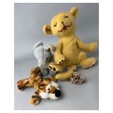 Plush Tiger, Lion, Elephant & Giraffe