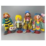 Four Ron Lee Clown Figurines