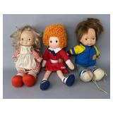 3 Vintage Soft Dolls by Knickerbocker and Fisher-P