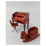 Miniature Wooden Office Set and Rocker