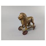Cast Iron Lion Pull Toy on Wheels