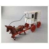 Cast Iron Horse-Drawn Milk Cart Toy