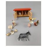 Miniature Farm Animal Playset with Hutch